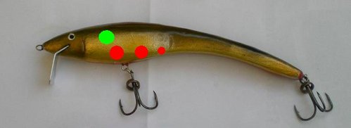 mo-gruz.JPG (16.95 КБ) 988 просмотров зеленая - погремуха (4 маленьких свинцовых дробины), красные - свинец (2 больших картечины, одна малая). общий вес свинца и погремухи -примерно 35гр. арматура идет по верху воба, усиленная/утяжеленная (из 3ех 1мм нерж.)